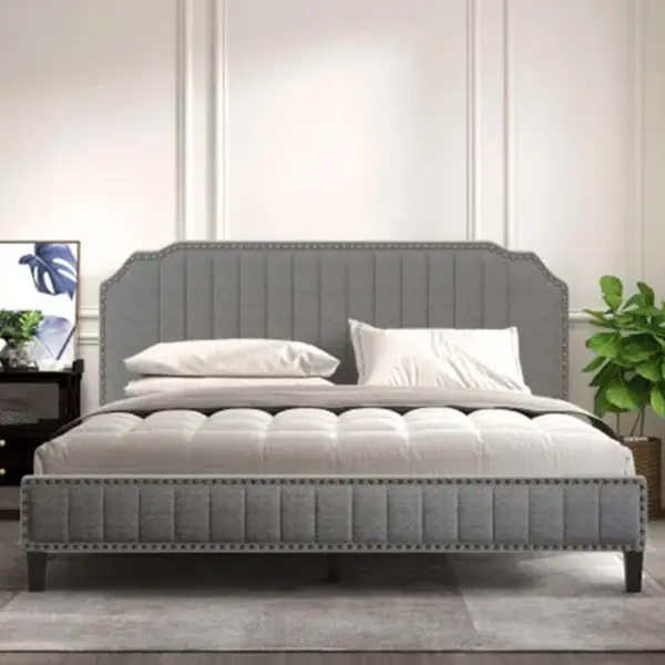 Giường Ngủ Cao Cấp Bọc Nệm Vải Bố DKB-8002