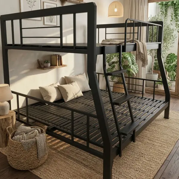 Giường Sắt Hai Tầng Hộp 48 Trên DAKITA Đen